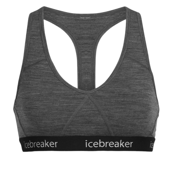 Icebreaker Merino Sprite Racerback Gritstone Heather Grey Bra New NWT Sz XS - Picture 1 of 6